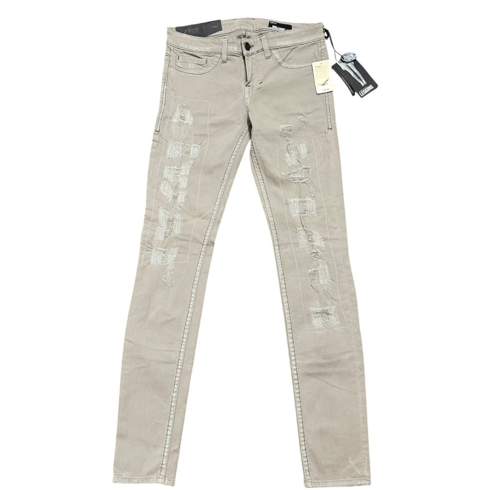 Williamâ Rast Sienna Legging Distressed Grunge Patchwork Grey Skinny Size 28 NWT
